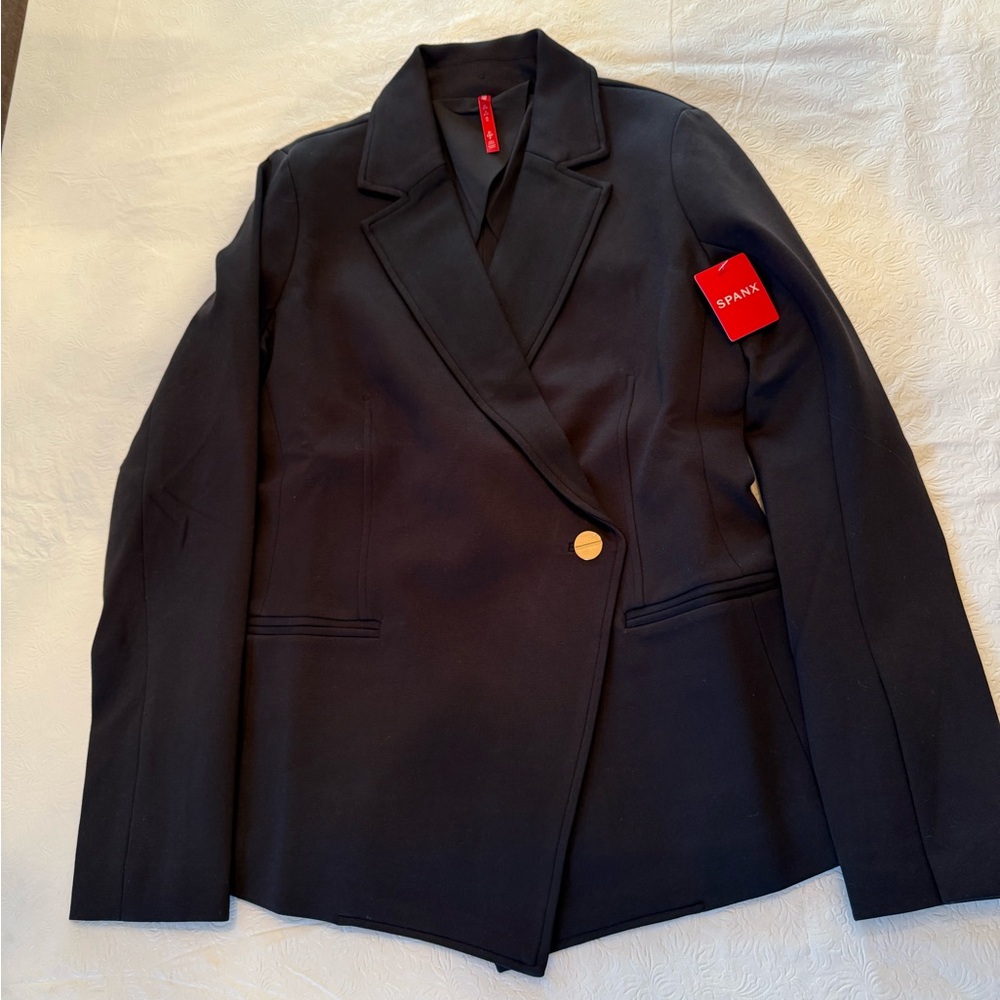 SPANX Asymmetrical Tailored Black Women's Blazer - Picture 4 of 4